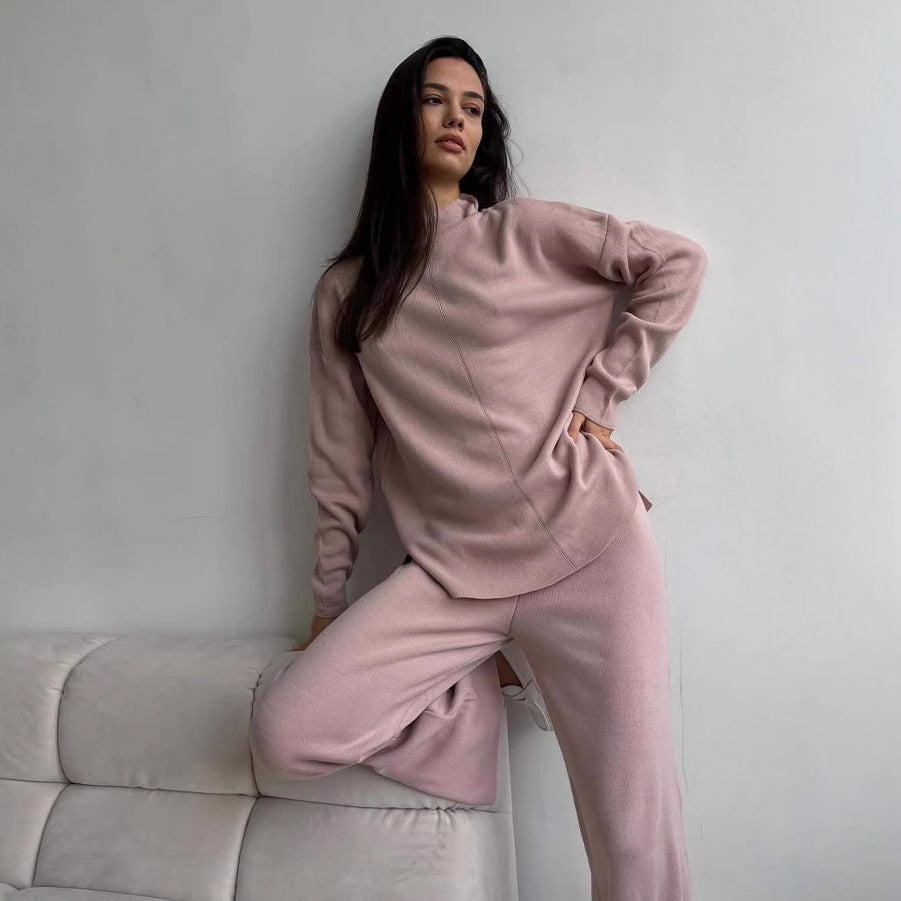 Damen lässiges Sweat-Set mit hohem Kragen und elegantem Schnitt R&B