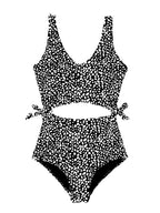 Damen Einteiler Badeanzug mit reizvollem Cut-Out-Design und regulierbaren Akzenten R&B