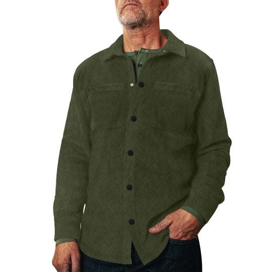 Herren leichte Baumwolljacke mit doppelten Brusttaschen R&B