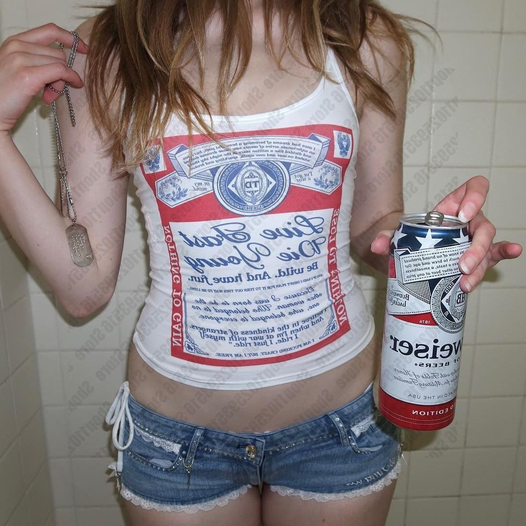 Damen ärmelloses Tanktop mit kreativem Druck R&B
