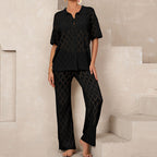 Damen elegantes Strickanzug mit modischem Rautenmuster und lockerer Passform R&B