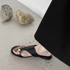 Damen Zehentrenner Sandalen mit schickem Metallakzent R&B