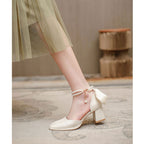 Damen elegante Slingback Schuhe mit perlverziertem Riemen