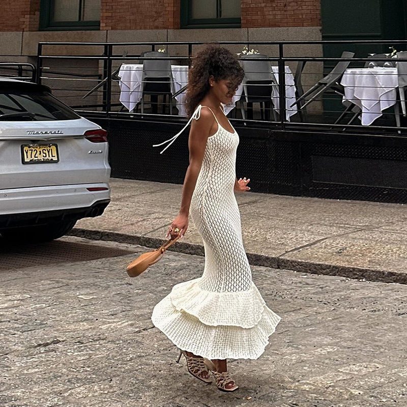 Damen elegantes Sommerkleid mit Schößchen R&B