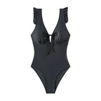 Damen Elegant geschnittener Einteiler Badeanzug mit Rüschendetails