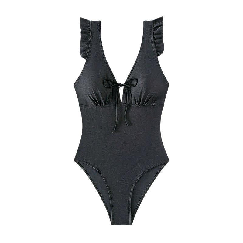 Damen Elegant geschnittener Einteiler Badeanzug mit Rüschendetails