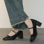 Damen Elegante Mary Jane Schuhe mit Blockabsatz und stilvollem Riemchen R&B