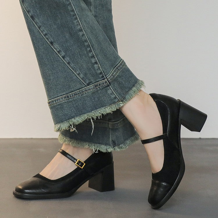 Damen Elegante Mary Jane Schuhe mit Blockabsatz und stilvollem Riemchen R&B