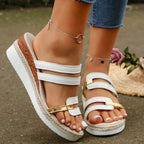 Damen Wedge-Pantoletten mit elegantem Riemendesign und komfortabler Sohle R&B
