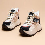 Damen Sportliche High-Top Sneakers mit Blockabsatz und einzigartigem Design R&B