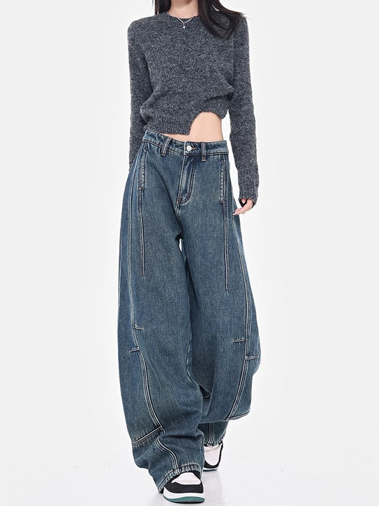 Damen Weite Denim-Hosen R&B