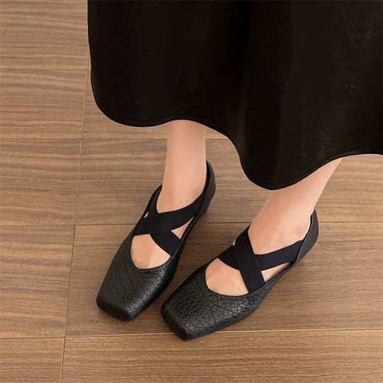 Damen Ballerina-Pumps mit elegantem Riemchen und komfortablem Absatz R&B