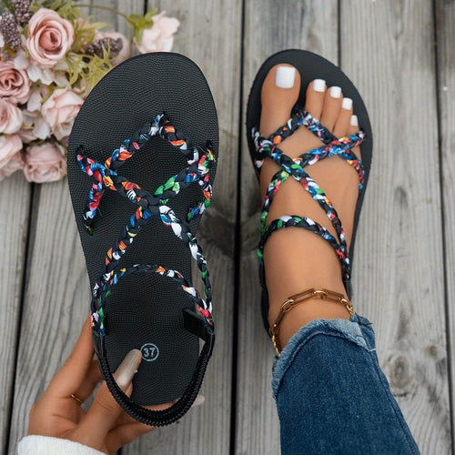 Damen Mode Sandalen mit geflochtenem Riemen R&B