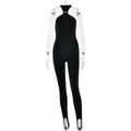 Damen Sportlicher Einteiler mit elegantem Kragen und dezenten Cut-Outs R&B