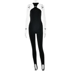 Damen Sportlicher Einteiler mit elegantem Kragen und dezenten Cut-Outs R&B