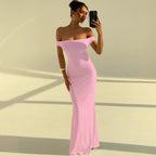 Damen Elegantes Off-Shoulder Maxikleid mit figurbetontem Schnitt R&B