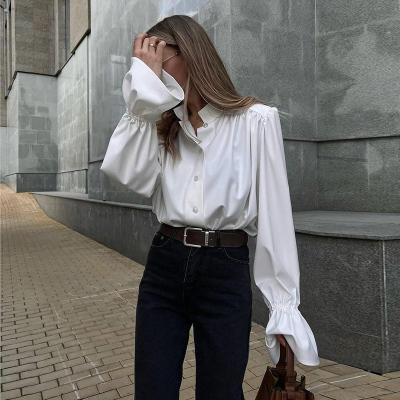 Damen Elegante Bluse mit voluminösen Ärmeln R&B