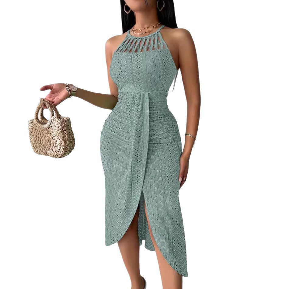 Damen Maxikleid mit raffiniertem Rippendesign und aufregendem Schlitz R&B