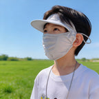 Damen nan Sonnenschutz-Visier mit integrierter atmungsaktiver Gesichtsmaske und verstellbarem Nackenzug R&B