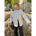 Damen modisches Oversized-Pullover mit Drapierung R&B