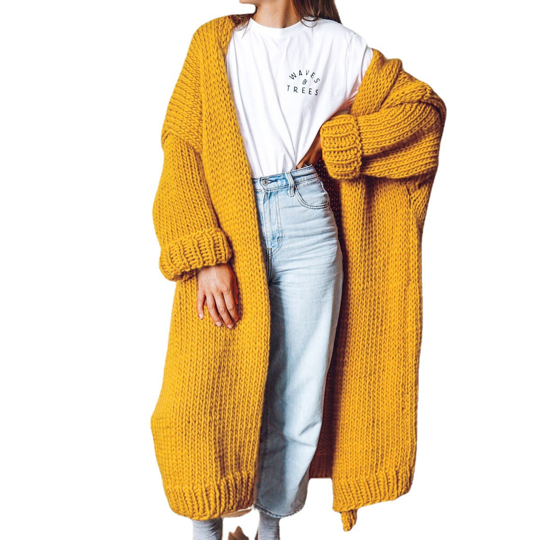 Damen Langärmeliger Grobstrick Cardigan R&B