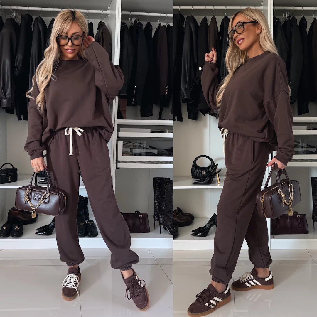 Damen entspannte Sweatshirt-Hose Set R&B