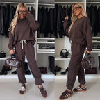 Damen entspannte Sweatshirt-Hose Set R&B