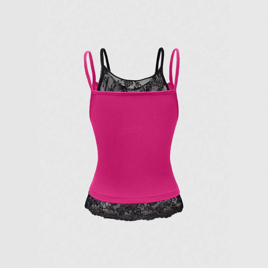 Damen Spitze Cami Top mit Grafischem Print R&B