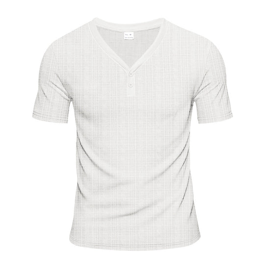 Herren Kurzarm Henley-Shirt mit strukturiertem Design und praktischen Knopfdetails R&B