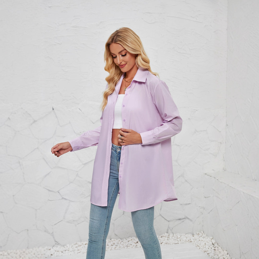 Damen Hemdbluse mit elegantem Oversized-Schnitt und klassischen Knopfdetails R&B