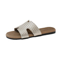 Damen Bequeme und stilvolle Slide-Sandalen mit gewebtem Design EB