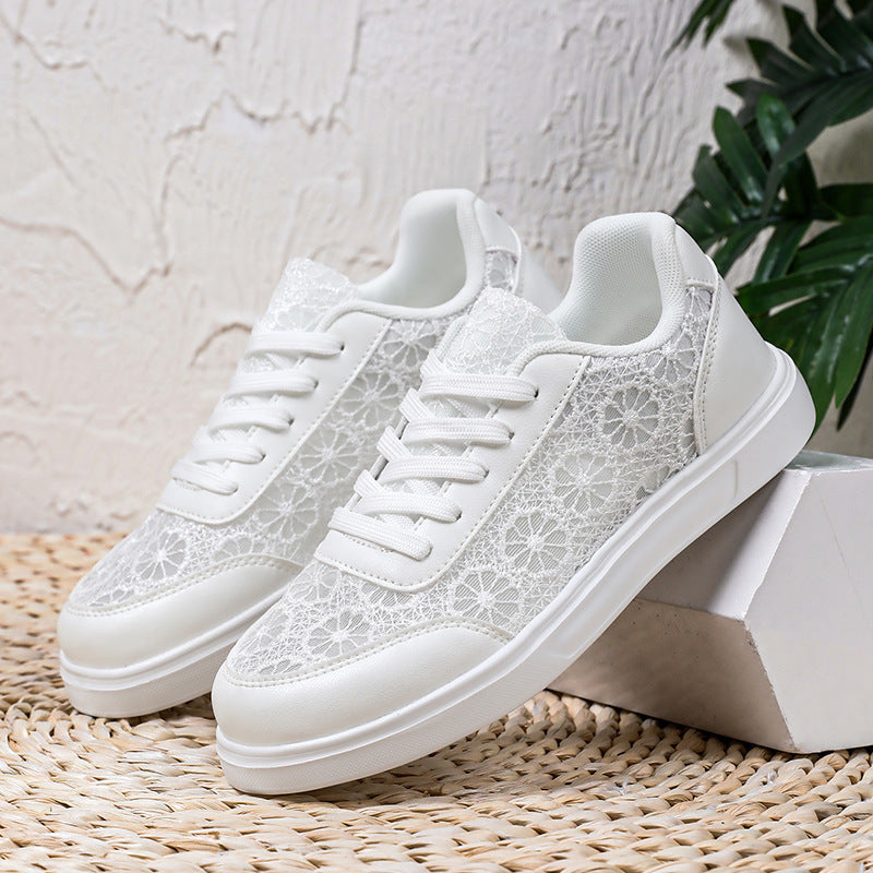 Damen Modische Sneakers mit floralen Akzenten und rutschfester Sohle