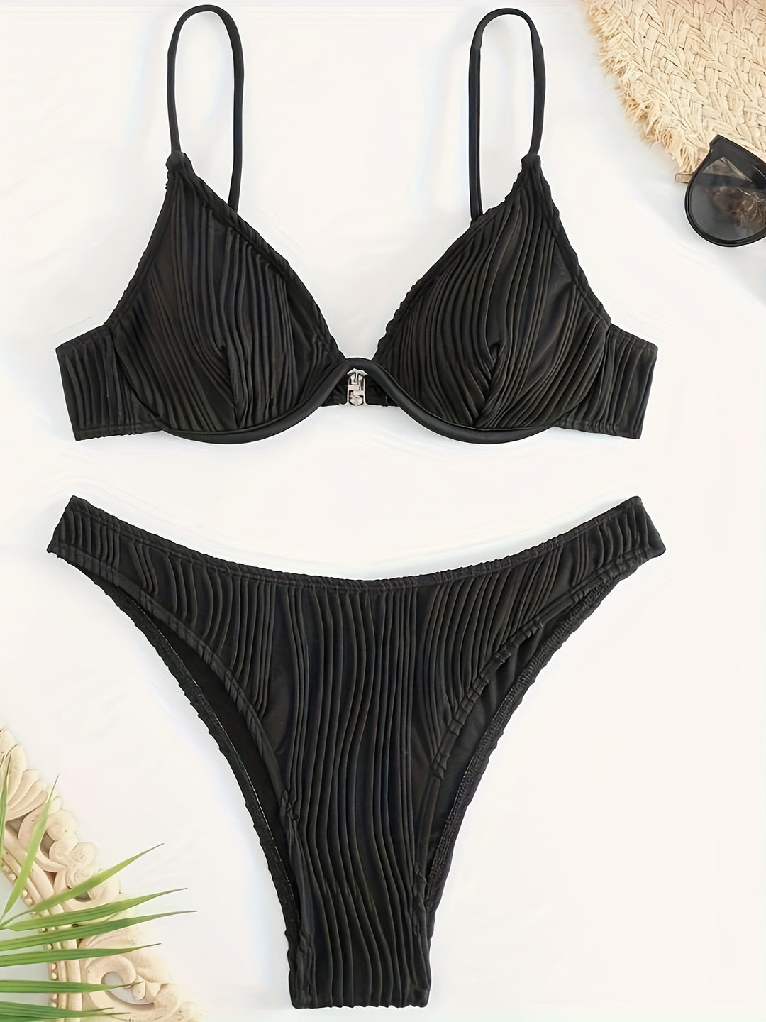 Damen Bikiniset mit elegantem Faltenmuster R&B