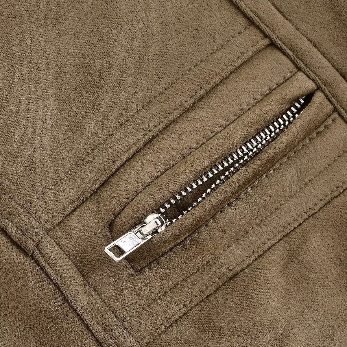 Damen Kunstleder Blousonjacke mit praktischen Taschen und elastischem Saum R&B