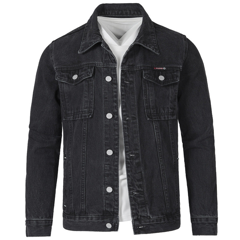 Herren Jeansjacke im modernen Slim-Fit Design mit praktischen Taschen und robusten Nieten R&B