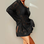 Damen luftiger Häkel-Strandpullover R&B