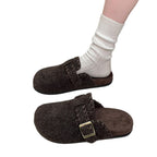 Damen Filzclogs mit modischer Schnallenverzierung und kuscheligem Innenfutter R&B
