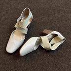 Damen Elegante Slingback-Pantoletten mit modischem Kreuzband R&B