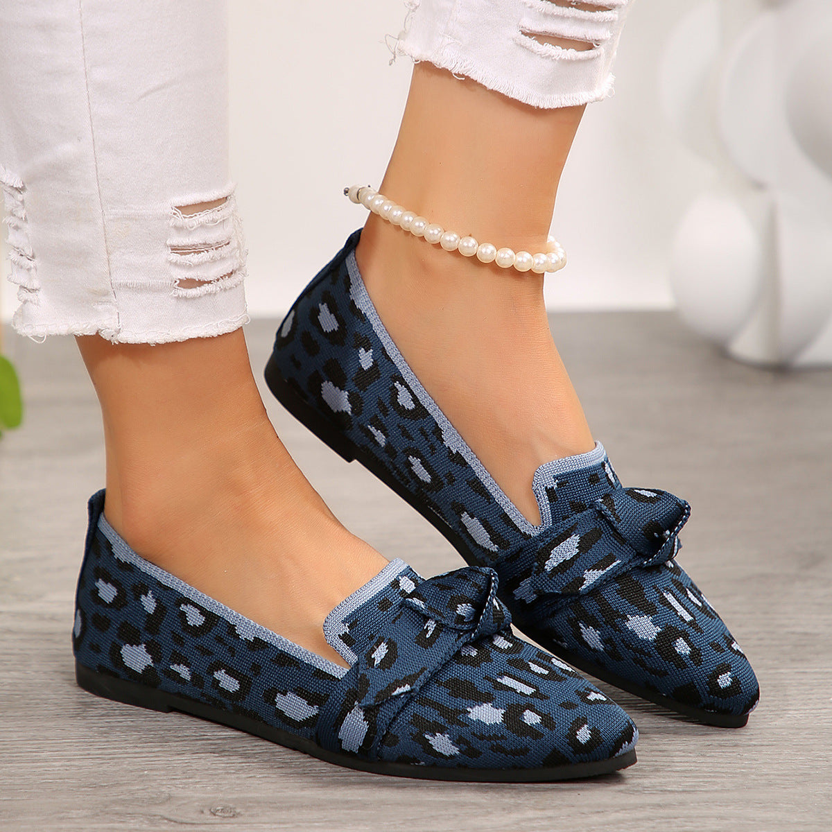 Damen elegante Mokassins mit dekorativem Knoten R&B