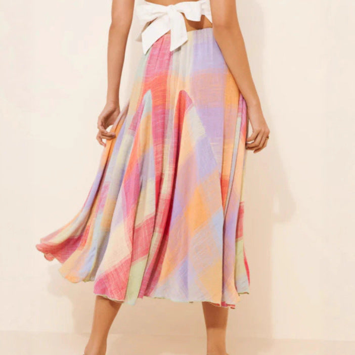Damen Midirock mit farbenfrohem geometrischem Muster R&B