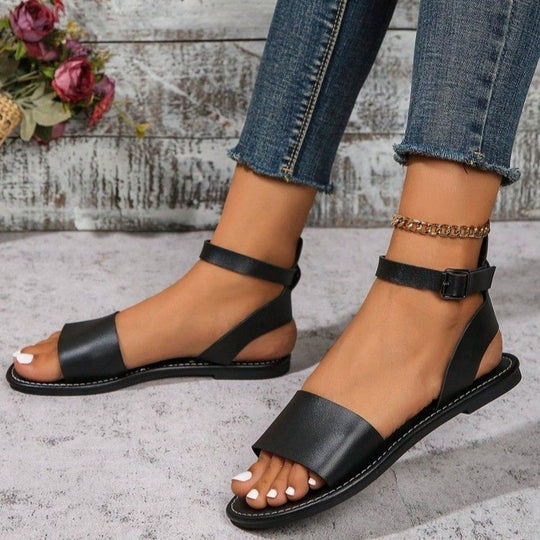 Damen elegante Riemchen-Sandalen mit verstellbarem Riemendesign R&B
