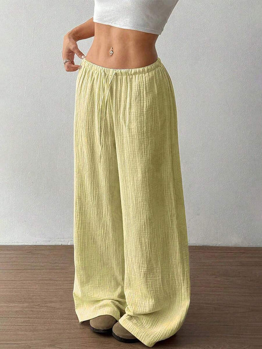 Damen Weite Sommerhose mit elastischem Bund und lockerem Schnitt R&B