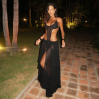 Damen Bikinikleid mit transparentem Rock und stilvollen Cut-Outs R&B