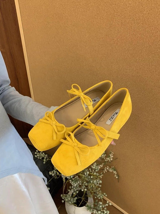 Damen elegante Ballerinas mit modischem Schleifenakzent und bequemer Sohle R&B