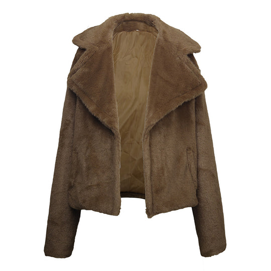 Damen Kuschelige Fleecejacke mit Reverskragen und Seitennaht R&B