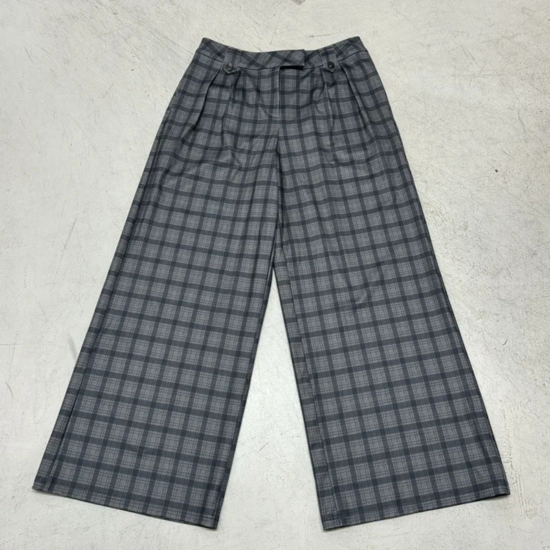 Damen Karohose mit weitem Schnitt und durchdachten Details R&B