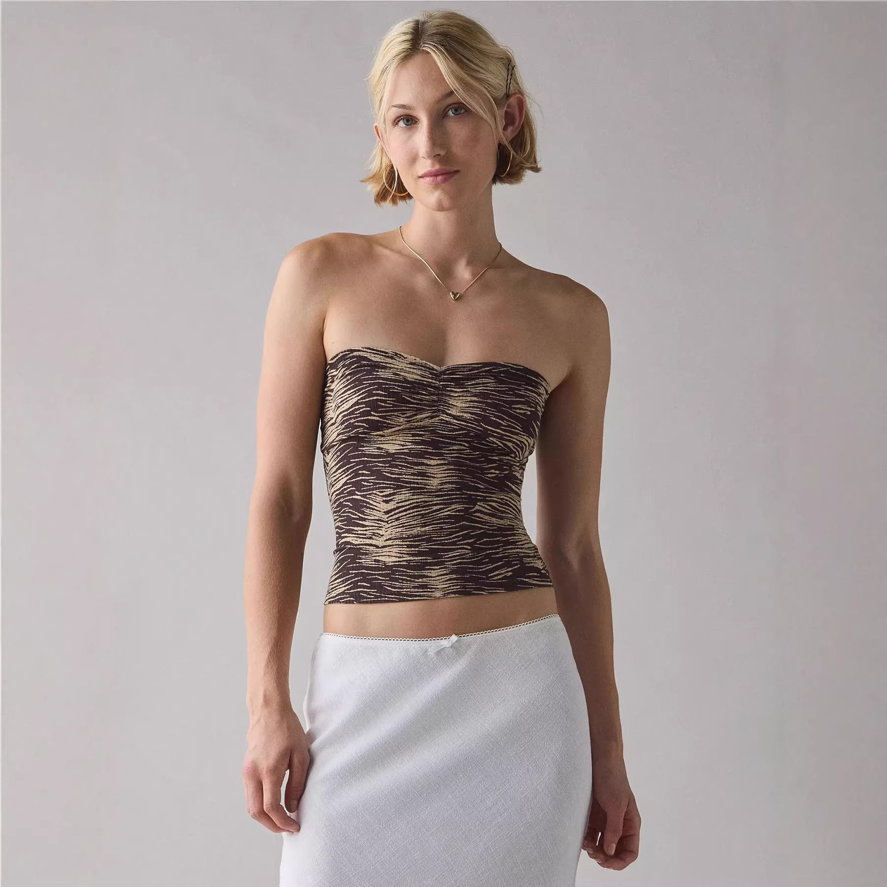 Damen Bandeau-Top mit raffinierten Streifen R&B
