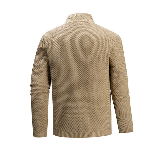 Herren Strickjacke mit modernem Strukturmuster und praktischen Taschen R&B