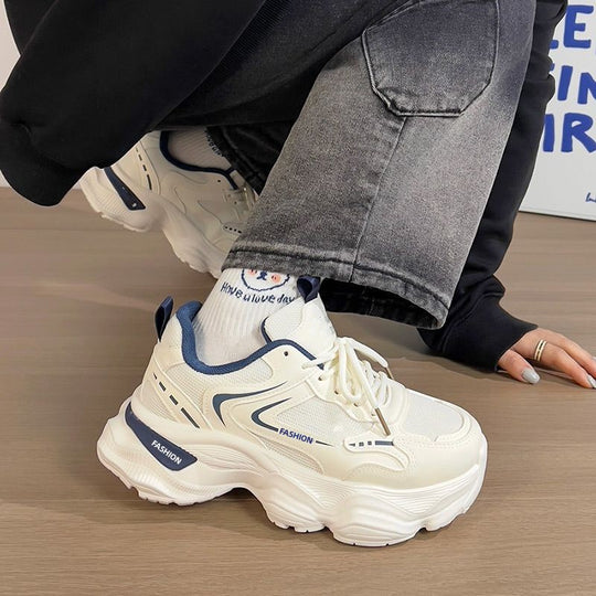 Damen Modische Chunky Sneakers mit dämpfendem Komfort und atmungsaktivem Obermaterial R&B