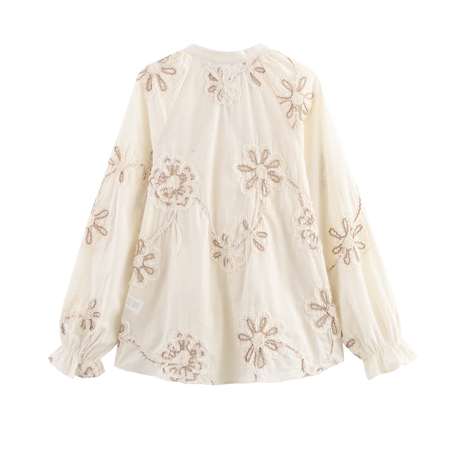 Damen Bluse mit floralem Stickmuster und eleganten Quasten R&B